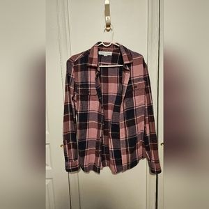 Pink classic plaid flannel shirt